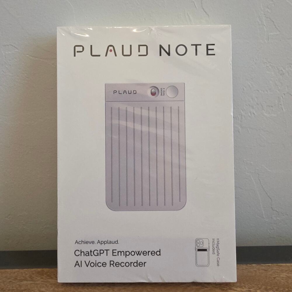 PLAUD NOTE AI Voice Recorder 64GB ChatGPT Powered Transcription Silver NEW
